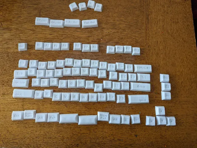 Complete Cherry MX stem keycap set optimized for 3D printing (riskeycap profile, multi-material) — Image 11 of 12
