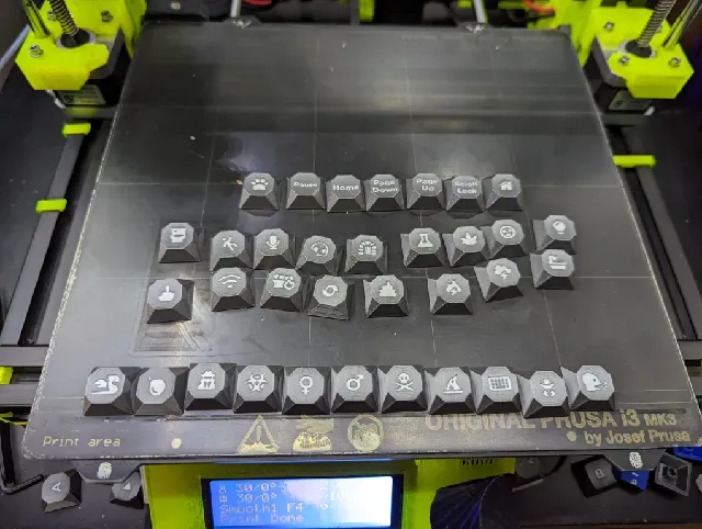 Complete Cherry MX stem keycap set optimized for 3D printing (GEM profile, multi-material) — Image 10 of 16
