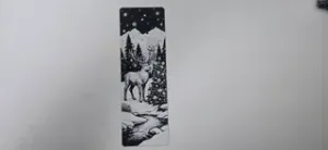 Christmas Reindeer Snowy Forest Bookmark