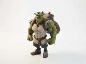 Buff Shrek Figurine Muscular Character 3D Printable