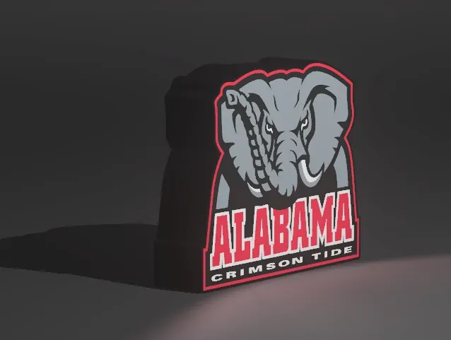 Roll Tide Alabama Bama LED Light Box | Multi-Color 3D Printable STL — Фото 2 из 2