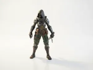 Lady Ninja Figurine Female Character 3D Printable