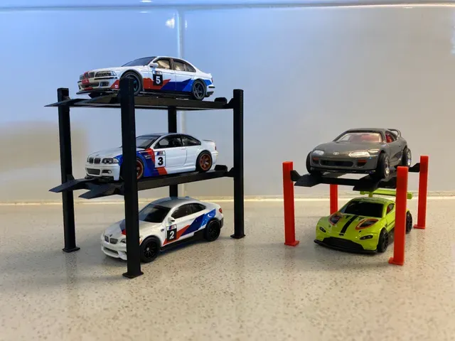 Hot Wheels Diecast 1:64 Scale 4-Post Car Lift Display (No glue) — Фото 4 из 12