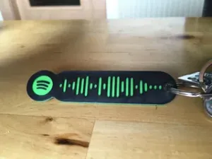 Spotify code Keychain with Shopping Cart Coin