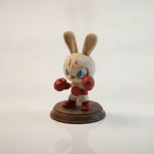 Adorable Chibi Rabbit Wearing Boxing Gloves Figurine 3D Printable