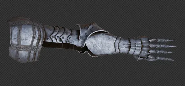 ARM ARMOR DARK CRUSADER – LORDS OF THE FALLEN DAMASCENED PAULDRON & GAUNTLETS STL FAN ART — Image 11 of 12