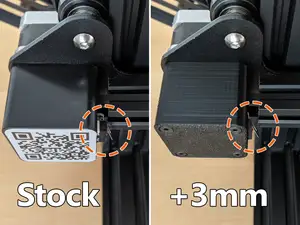 Ender 3 (Pro) X-axis motor cover with modified endstop mount (0 - 5 mm offset)