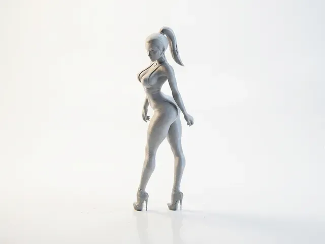 Strutting Lady Figurine Female Character 3D Printable — Image 2 of 5
