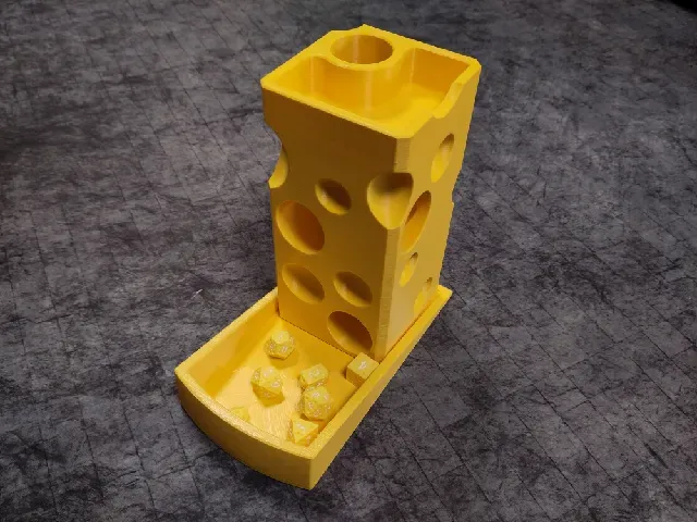 The Cheese Block Dice Tower