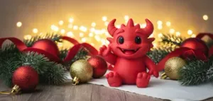 Waving Baby Dragon Holiday Figurine