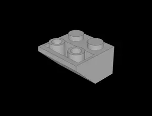 Lego Compatible (3660.dat) Slope Brick 45 2 x 2 Inverted without Inner Stopper Ring