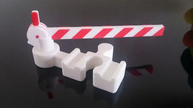 Wooden train barrier compatible to IKEA set