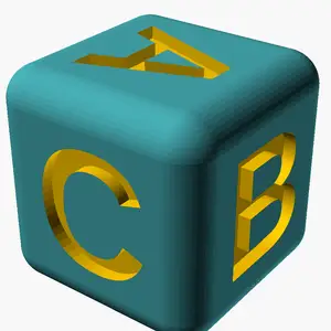 Parametric Rounded D6 — Numbers / Roman / Letters (OpenSCAD)