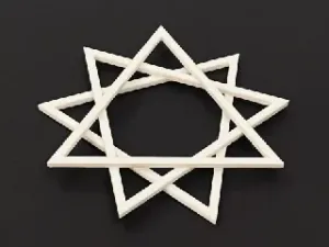 Stacked Triangles - Baha'i Nine Pointed Star Wall Art