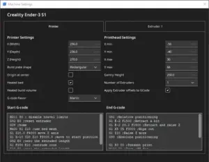 Ender 3 S1 Pro Cura settings for maxumim build volume + profiles