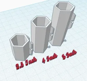 MMS Small Hex Containers (5in, 4in, 2.5in)