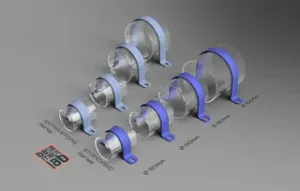 U-Strap Clamp - 2 Holes 50/60/80/100mm diameter