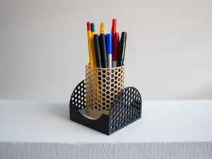 Honeycomb Pencil Holder + Sticky Notes Storage Box - set