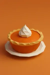 Low Poly Thanksgiving Pumpkin Pie 3D Model