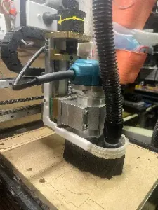 CNC Makita 700 / 701 Router Height adjustable, Magnetic Dust Shoe w/clear Acrylic top plate