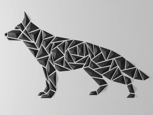 Geometric dog wall art - “German shepherd style” — Фото 2 из 5