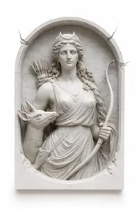 Artemis Greek Goddess Bas Relief Wall Sculpture – 3D Printable STL