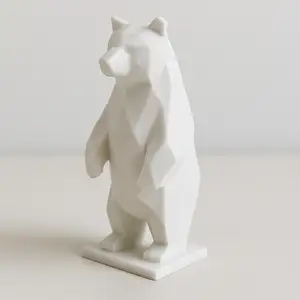 Low-Poly Bear – Geometric Animal Figurine for 3D Printing