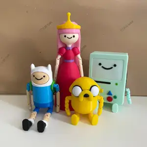 Pack x4 - Adventure Times - Finn the human, Jake the dog, Princess Bubblegum and BMO- Flexi - Multicolor