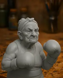 Boxing Grandma Statue