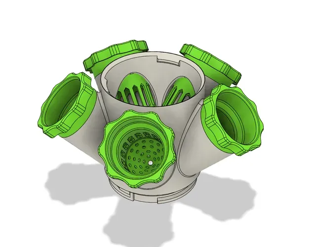 Modular Hydroponic Tower Garden (better 5-way pot and module)