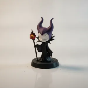 Chibi Maleficent From Sleeping Beauty With Green Fire Figurine 3D Printable