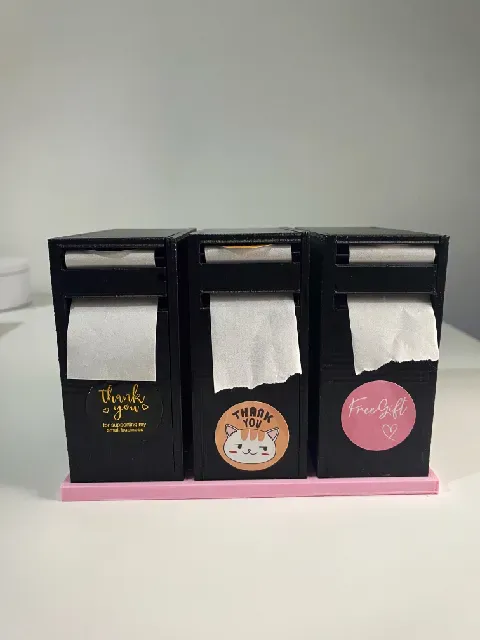 Sticker Roll Holder/Dispenser with Base(s)