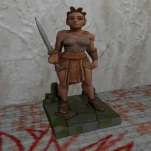 TTRPG Miniatur Young Inca Female Warrier NO Support needed