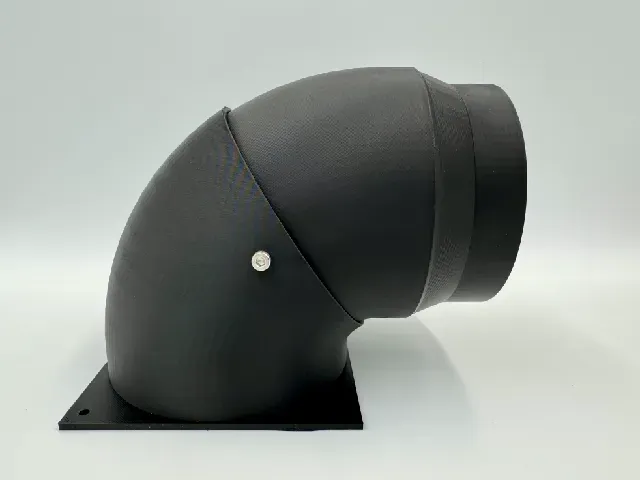 120mm Fan To 100mm Pipe 90 Degree Adaptor