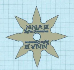 Ninja III: The Domination 8 point Shuriken with double Ninja III logo