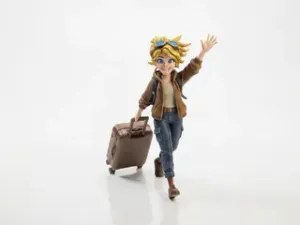 Travel Girl Figurine Female Character 3D Printable