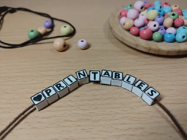 Alphabet beads multicolour (double-sided)