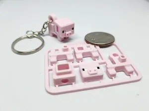 Minecraft-inspired Pig Mini Figure Kit Card/ Keychain