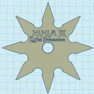 8 Point Shuriken with 1x Ninja III: The Domination logo