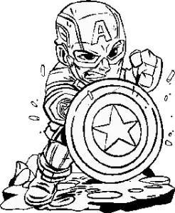 HueForge Black and White Captain America behind shield/DIY kid's art
