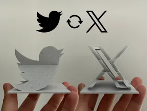 Twitter X Multi Angle Statue