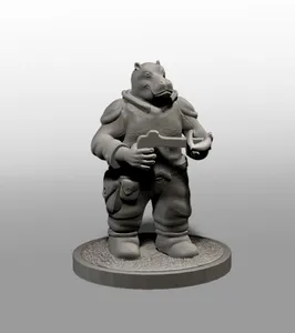 Hippo-folk DnD miniature