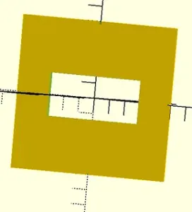 OpenScad Panel Cutout Template - Rectangular hole