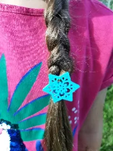 Flocon de neige pour élastique à cheveux - Snowflake for hair tie - Copo de nieve para goma de pelo