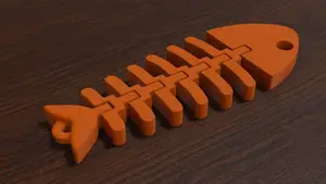 Jointed fish keychain