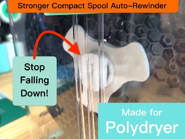 Polydryer Adapter for Stronger Compact Spool Auto-Rewinder Improved
