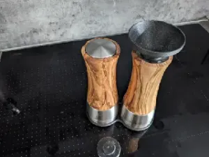 Peugeot "madras" salt/pepper mill tray & funnel