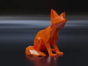 Low poly fennec fox
