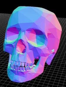 Low Poly Skull Vase Pen Holder Remix