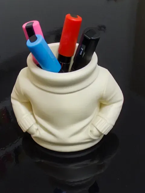 Sweater Man Pen Holder – Cute Minimal Desk Organizer | 3D Printable Office Decor — Image 7 of 7